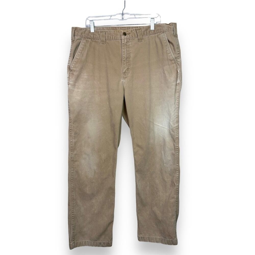 Carhartt Mens Sz 40 x 32 Utility Work Pants Relaxed Fit Tan Beige 100% Cotton